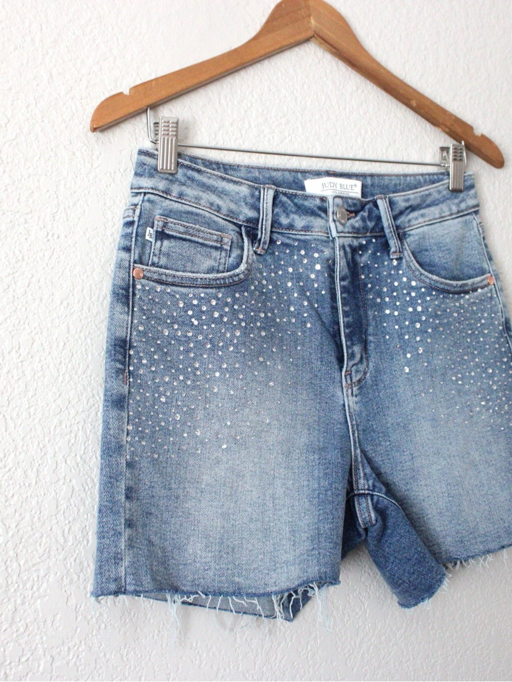 Judy Blue Rhinestone High Rise Shorts - Picture 3 of 6